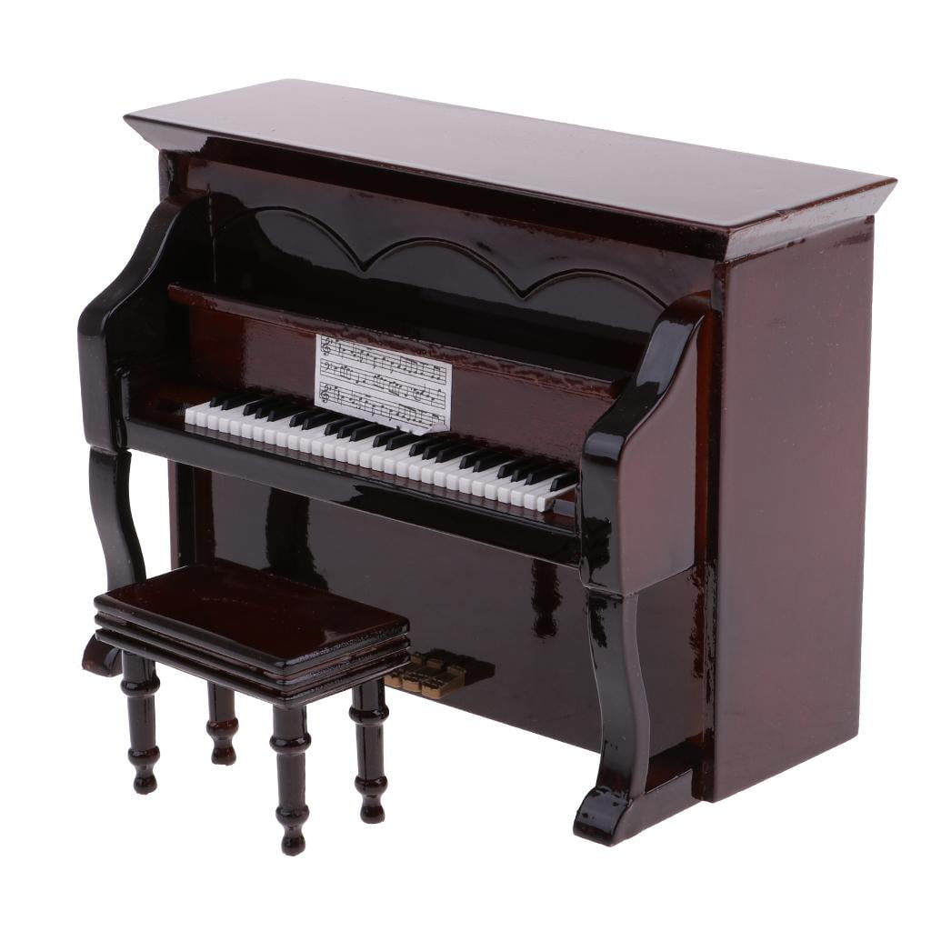 1:12 Pink Piano Stool Set Dollhouse Miniature Music Room Instruments Decor 