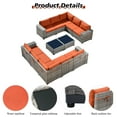 thumbnail image 3 of Ovios 12 Pieces Outdoor Furniture All Weather Wicker Patio Conversation Sectional Sofa Set with Side Table for Garden Backyard, 3 of 6