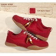 thumbnail image 4 of LUCKY STEP Retro Fashion Sneakers with Gum Sole Comfort Low Top Casual Shoes,Red,Womens, 4 of 10