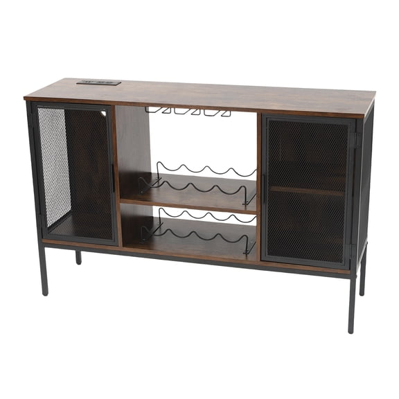 Griptix Wooden Corner Bar Wine Cabinet Liquor Open Storage Rack Home Furniture Shelf