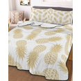 thumbnail image 3 of Quilts Twin Size, Pineapple Soft Comforter Bedding Set for Bed, Yellow Summer Tropical Fruit Minimalist Lightweight Quilted Bedspread with Pillow Cover(2 Pieces) for All Season, 68x86 Inch, 3 of 6