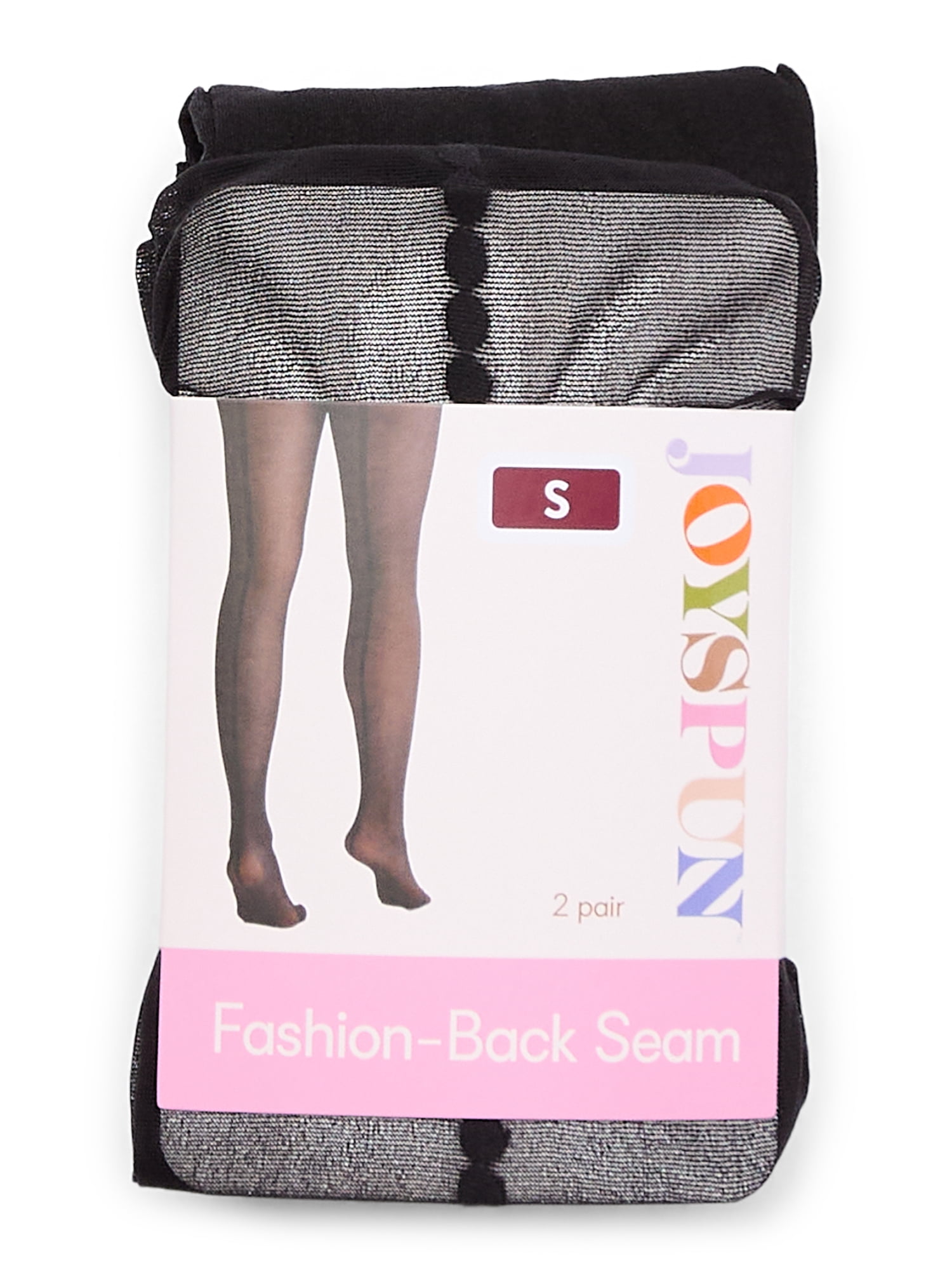 Joyspun Women's Dot Back Seam and Opaque Tights, 2-Pack Joyspun Women's Dot Back Seam and Opaque Tights, 2-Pack