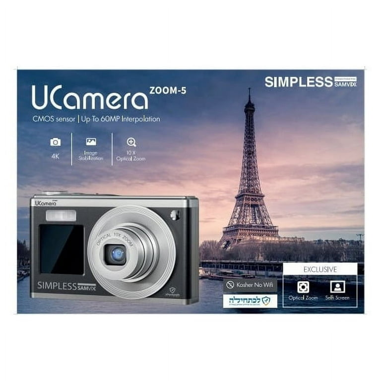 Samvix UCamera Zoom-5 Kosher Digital Camera with 4K Video and 10x