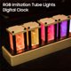 thumbnail image 2 of Reloj Luces de tubo de imitación RGB Reloj digital Reloj luminoso LED Adorno de madera maciza Reloj de escritorio fluorescente semiacabado 1 1, 2 of 5