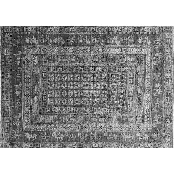 Ahgly Company Indoor Rectangle Oriental Gray Industrial Area Rugs, 5' x 8'