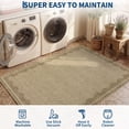 thumbnail image 6 of Nanan 9'x12' Modern BordeOrange Area Rug Natural Solid Rug, Farmhouse Washable Rug Non-Slip Indoor Carpet for Living Room Bedroom Home Office, Linen, 6 of 8
