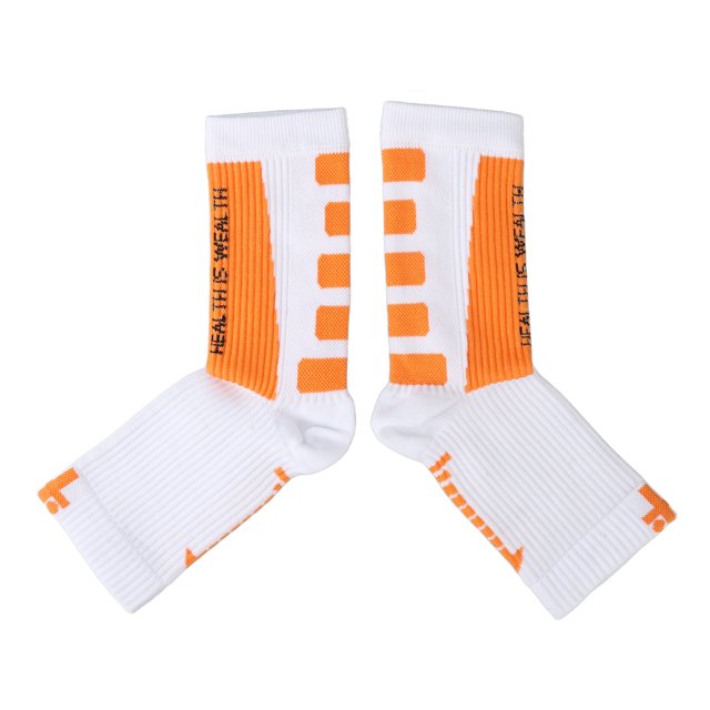 Calcetines deportivos para el talón, protección del tobillo, soporte para la manga del pie, calcetines de compresión para el talón para atleta, blanco y naranja
