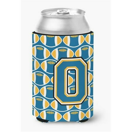 

Letter O Football Blue & Gold Can or Bottle Hugger 0.25 x 4 x 5.5 in.