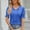 Blue, variant on Women's Summer Tops Casual Tie V Neck Ruffle Short Sleeve T-Shirts Loose Blouses Solid Basic Tee Cute Tunic Tops S-XXL