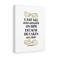 thumbnail image 4 of Scripture Walls  CAres For You 1 Peter 5:7 Bible Verse Canvas Christian Wall Art Ready to Hang Unframed, 4 of 12