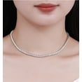thumbnail image 4 of 3mm Moissanite Diamond Necklace D Color VVS1 Diamond Tennis Necklace 925 Sterling Silver Moissanite Necklace for Men Women with Certificate 15-21 In, 4 of 8