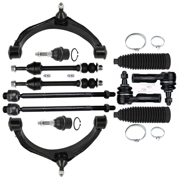 SCITOO 12pcs Suspension Kit For 2009-2010 For Dodge Ram 1500 2011-2012 For Ram 1500 w/ Suspension Parts Upper Control Arm Lower Ball Joint Sway Bar Link Outer Inner Tie Rod End w/ Boots