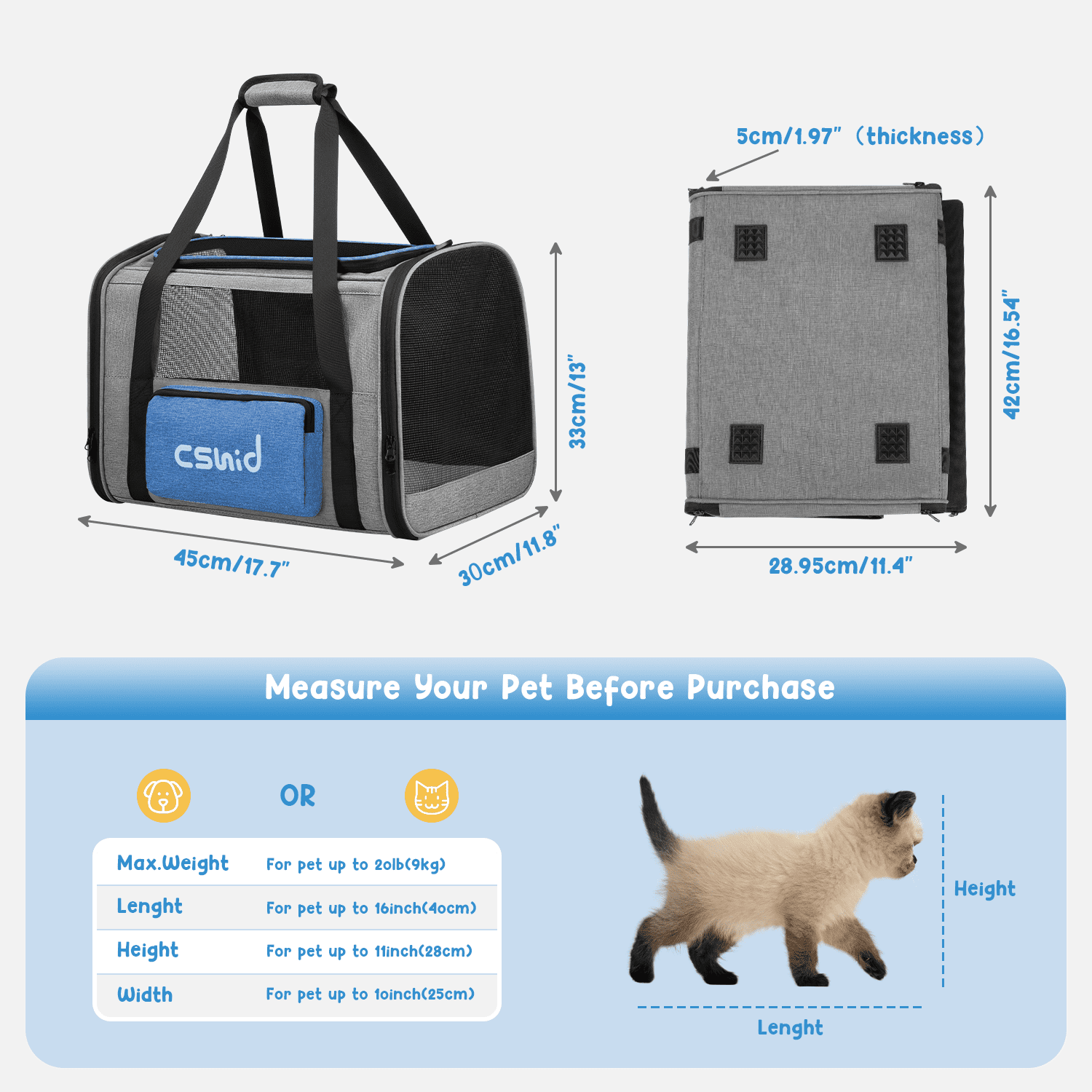 SECLATO Extra Large Pet Carrier 20 lbs+, Soft Sided Cat Carriers for Large  Cats Under 25 lbs, Folding Big Dog Carrier 20x13x13, Cat Carrier for 2