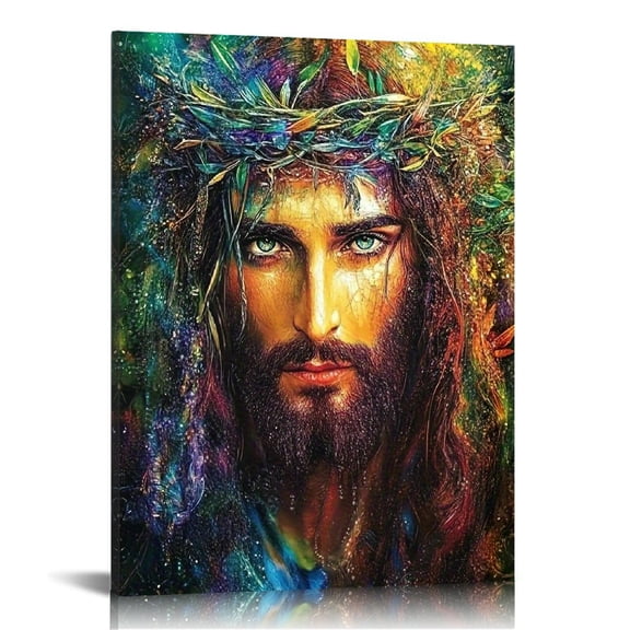 Vintage Jesus Canvas Wall Art Print,Christian Pictures Canvas Print Posters Wall Decor, Religious Christian Gifts Wall Art Home Decor for Church Living Room Dining Room Decor Framed