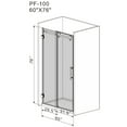 thumbnail image 2 of 60" W x 76" H Frameless Shower Door, Double Sliding Shower Door, 3/8" (10 mm) Clear Tempered Glass, Glass Shower Door, Designed for Smooth Door Closing, Matt Black Finish, 2 of 5