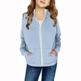 thumbnail image 6 of Kilaqueen Girls/Boys Zip Up Hoodies Trendy Youth Teen Y2K Fleece Lined Full-Zip Hooded Sweatshirts Jacket Preppy Clothes Spring Fall Casual Oversized Hoodies with Pockets, 6 of 8