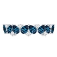 thumbnail image 4 of Rosec Jewels Natural London Blue Topaz Half Eternity Ring - AAA Quality - Pear Shape Blue Topaz Diamond Ring - with Jewelry Box, 10K White Gold, US 12.50, 4 of 8