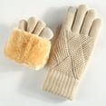 thumbnail image 2 of Hellosay Winter Gloves Women Knit Thermal Warm Fleece Lined Christmas Gifts Beige, 2 of 9