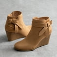 thumbnail image 3 of BURUDANI Women's Bowknot Wedge Heel Ankle Booties, 3 of 5