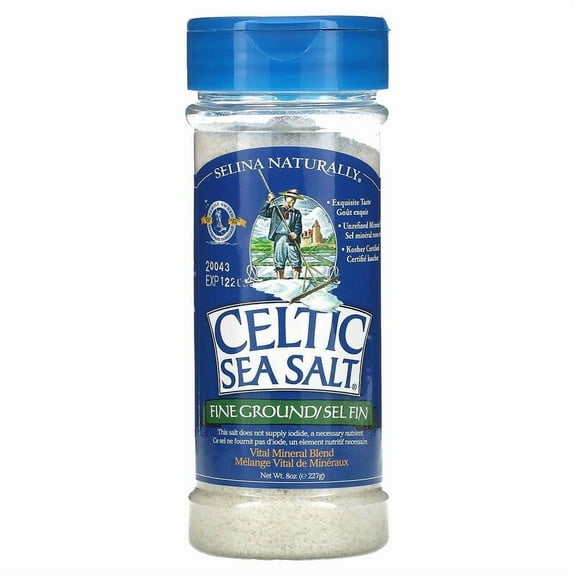 Celtic Sea Salt, Fine Ground, Vital Mineral Blend, 8 oz Pack of 3
