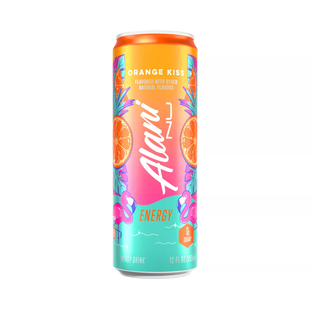 Alani Nu Orange Kiss Energy Drink, 12 fl oz Cans, Pack of 6