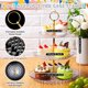 thumbnail image 4 of Juego de 9 soportes acrílicos para tartas que incluyen 4 unidades de 3 niveles, 4 bandejas redondas de postre y 1 soporte de pedestal para tartas, mesa de postre, soporte para cupcakes, 4 of 7
