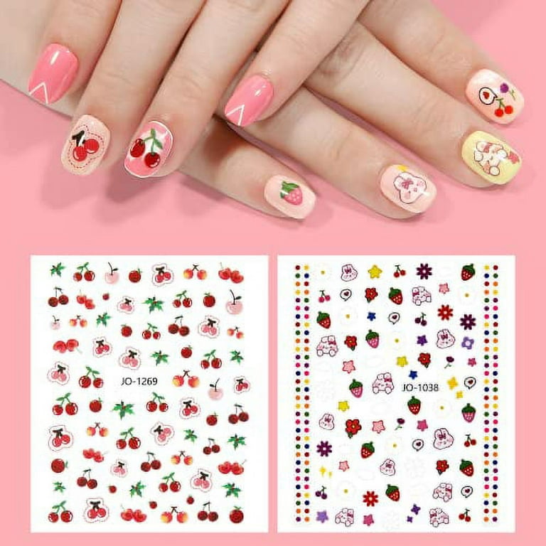 TOMICCA Nail Stickers for Kids - Nail Art Stickers, 12 Sheets Cute