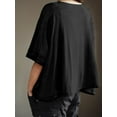 thumbnail image 2 of Women's T-shirt Round neck short-sleeved casual tops Elegant solid colour T-shirt tops, 2 of 6
