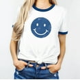 thumbnail image 3 of SMILEY FACE Graphic Ringer Tee, 3 of 3