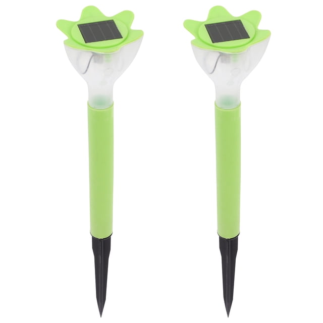 Shisuyan 2Pcs Solar Pathway Lights Outdoor LED Garden Stakes Decorative Flower Lights
