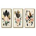 thumbnail image 2 of Designart "Retro Floral Geometric Boho Chic Illustration IV" Modern Geometric Framed Wall Art Set Of 3 - Pink Abstract Frame Gallery Set For Office Decor, 2 of 6