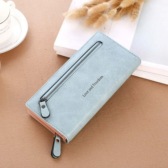 SMihono wallet woman and Card Holder Women Solid Color Coin Purse Long Wallet Card Holders Handbag LB