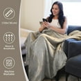 thumbnail image 3 of Catalonia Super Soft Sherpa Throw Blanket 50" x 60" Reversible Match Color Fuzzy Micro Plush All Season Fleece TV Blanke, 3 of 7