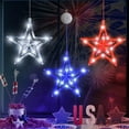 thumbnail image 1 of Fiudx Decoración Del Hogar 4 De Julio Luces De Ventana De Estrella Luces Patrióticas Rojas, Blancas Y Azules Con Ventosas Luces De Cadena Alimentadas Por Pilas Decoración Independiente Del Día De Los, 1 of 7