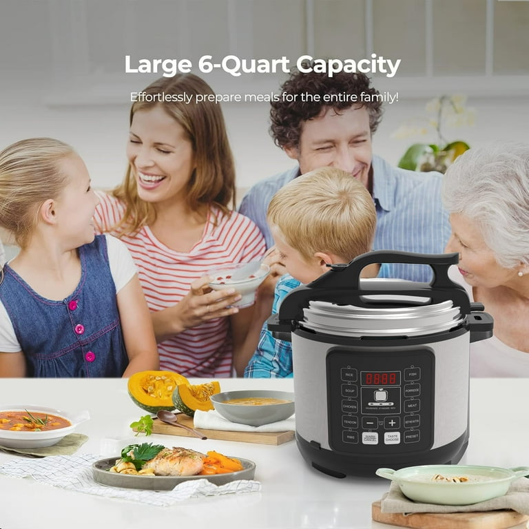 Babyltrl 6 Quart Electric Pressure Cooker 10 in 1 Multi Functional Slow and Rice Cooker