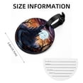thumbnail image 5 of Halloween Castle Set of 2pcs PU Leather Round Suitcase Tags with Privacy Cover and Name ID Tag - Ideal for Travel Luggage, Handbags, Backpacks, School Bags, 5 of 6