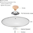 thumbnail image 2 of 2pcs Pot Lid Wood Knob Handle Replacement, Stainless Steel Base Round, Heat Resistant Scaldproof Pan Handle, Universal, 1.77in, 2 of 7