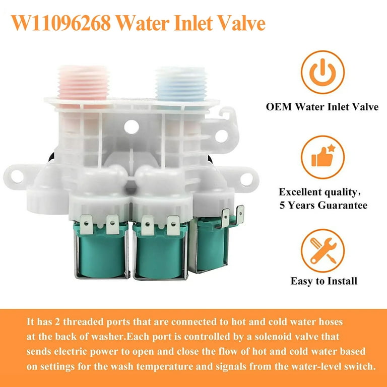 Beaquicy W11096268 W11220230 Water Inlet Valve for Whirlpool  
