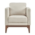 thumbnail image 2 of Weston Home Riley Linen Upholstered Accent Chair with Wood Legs, Beige, 2 of 5