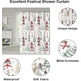 thumbnail image 3 of Christmas Shower Curtain, Colorful Christmas Tree Shower Curtains for Bathroom, Red Green Winter Holiday Shower Curtain, Merry Christmas Xmas Pine Fabric Cloth Bath Decor Curtain, 72x72 Inch, 3 of 6