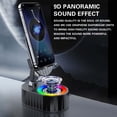 thumbnail image 6 of Induction Speaker, Wireless Induction Bluetooth Speaker, 5in1 Phone Holder, Induction Bracket Speaker, 3000mAh Battery, Ambient Light, 300° Foldable for Tablet/Phone, Black, 6 of 8