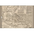 thumbnail image 1 of 24"x36" Gallery Poster, map of West Indies cuba florida mexico 1750 P2, 1 of 1