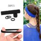 thumbnail image 4 of Irfora 50p Uds negro grueso sin deslizamiento bandas de pelo lazos elásticos suave cola de caballo soportes para mujeres niñas Irfora Cintas para el pelo, 4 of 7