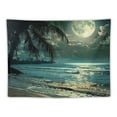 thumbnail image 5 of PRATYUS  Beach Tapestry for Bedroom Hawaii Coconut Tropical Tree Moon Light Wall Hangings Ocean Seawater Landscape Tapestries for Living Room Dorm Backdrop Walls Decorative  40x30inch, 5 of 6