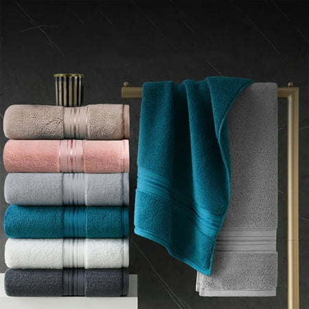 Clearance! PALIFEUR Solid Color Cotton Bath Towels for Bathroom Thick Soft Absorbent Wash Cloths Kitchen Towels 13x29 inch Embroidered Decorative Bathroom Towels