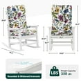 thumbnail image 7 of KINGYES HDPE Oversize Outdoor Rocking Chair with Thick Cushion, Porch Rocker Chair, White Chair with Flower Cushion, 7 of 7