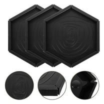 LEORX 3Pcs Black Reptile Food Bowl Premium Plastic Terrarium Feeding Dish Spill Proof Design