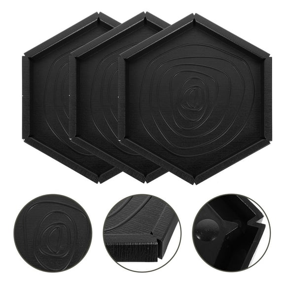 LEORX 3Pcs Black Reptile Food Bowl Premium Plastic Terrarium Feeding Dish Spill Proof Design