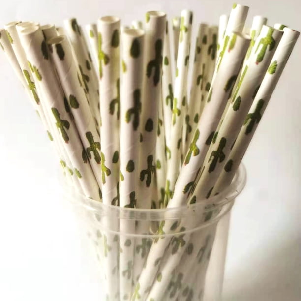 Pajita de papel desechable, biodegradable, original, apta para uso alimentario, para niños