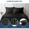 thumbnail image 2 of Simple Deluxe Queen Bed Sheets Set, 4 Piece Microfiber Lightweight Bedding Set, 15" Deep Pocket, Breathable & Cooling Sheets, Fade Resistant & Shrinkage, Hotel Luxury, Black, 2 of 7